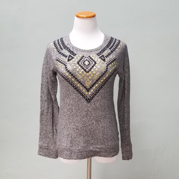Express Sweaters - Express Embellished Lightweight Sweater Gray XS